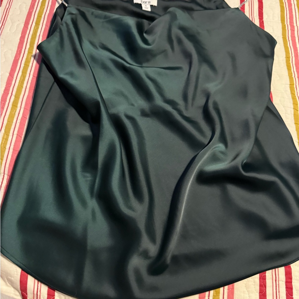 Bar III Teal Satin shirt